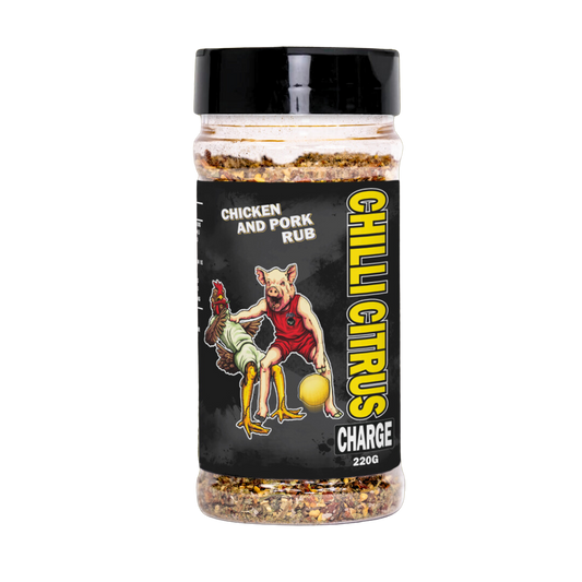 LOW N SLOW BASICS: Chilli Citrus Charge Chicken and Pork Rub – 220g