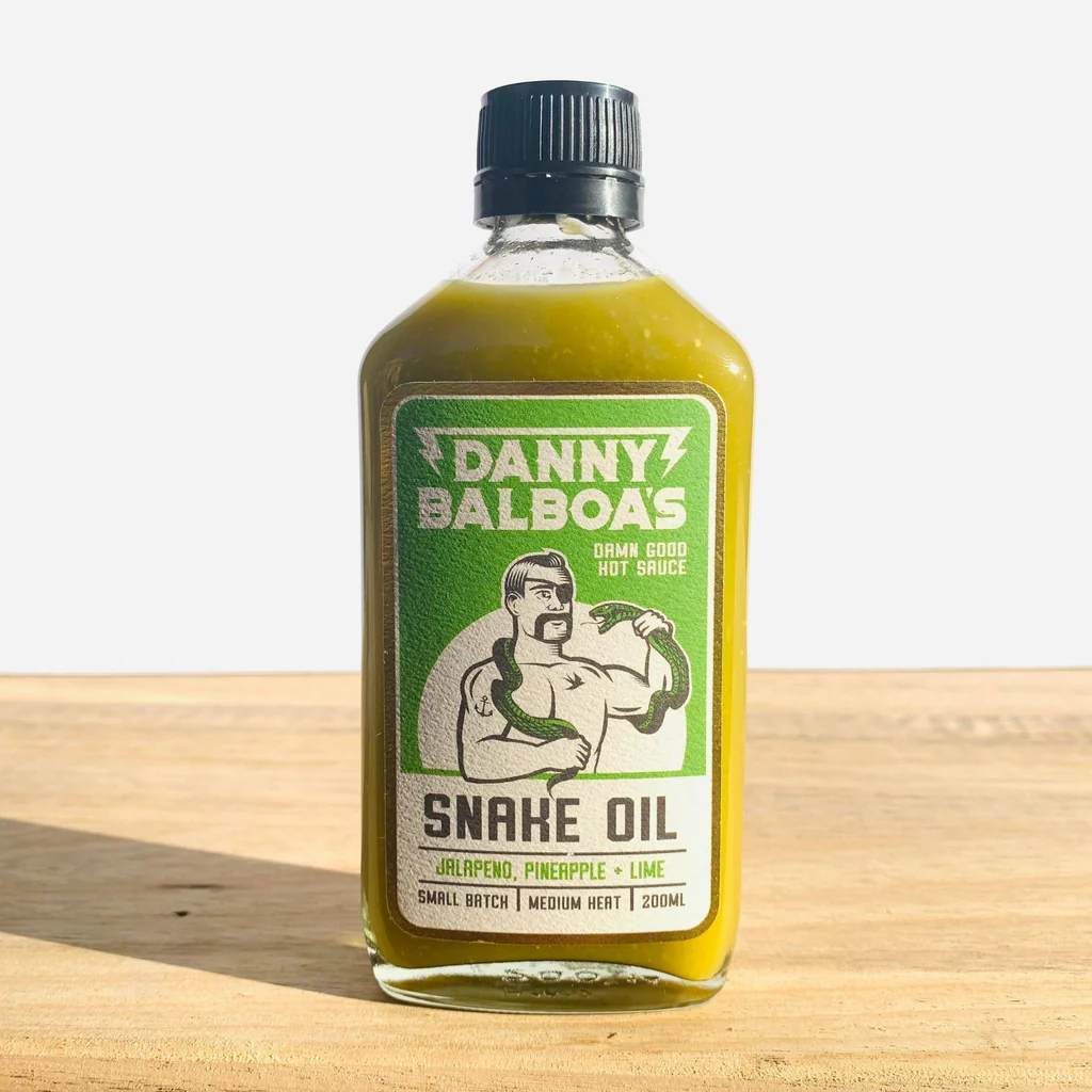 DANNY BALBOAS: Snake Oil - Jalapeno, Pineapple & Lime Hot Sauce - 200ml