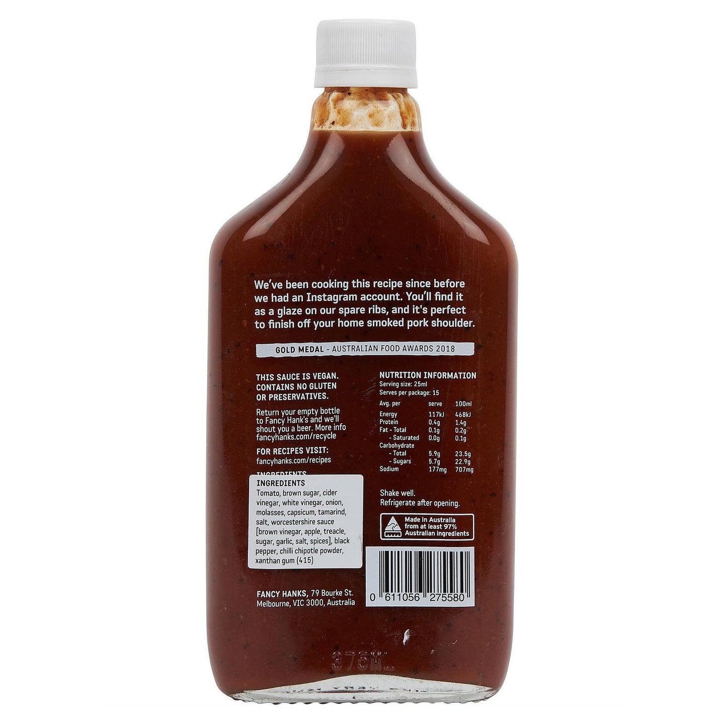 FANCY HANKS: BBQ Sauce Original – 375ml