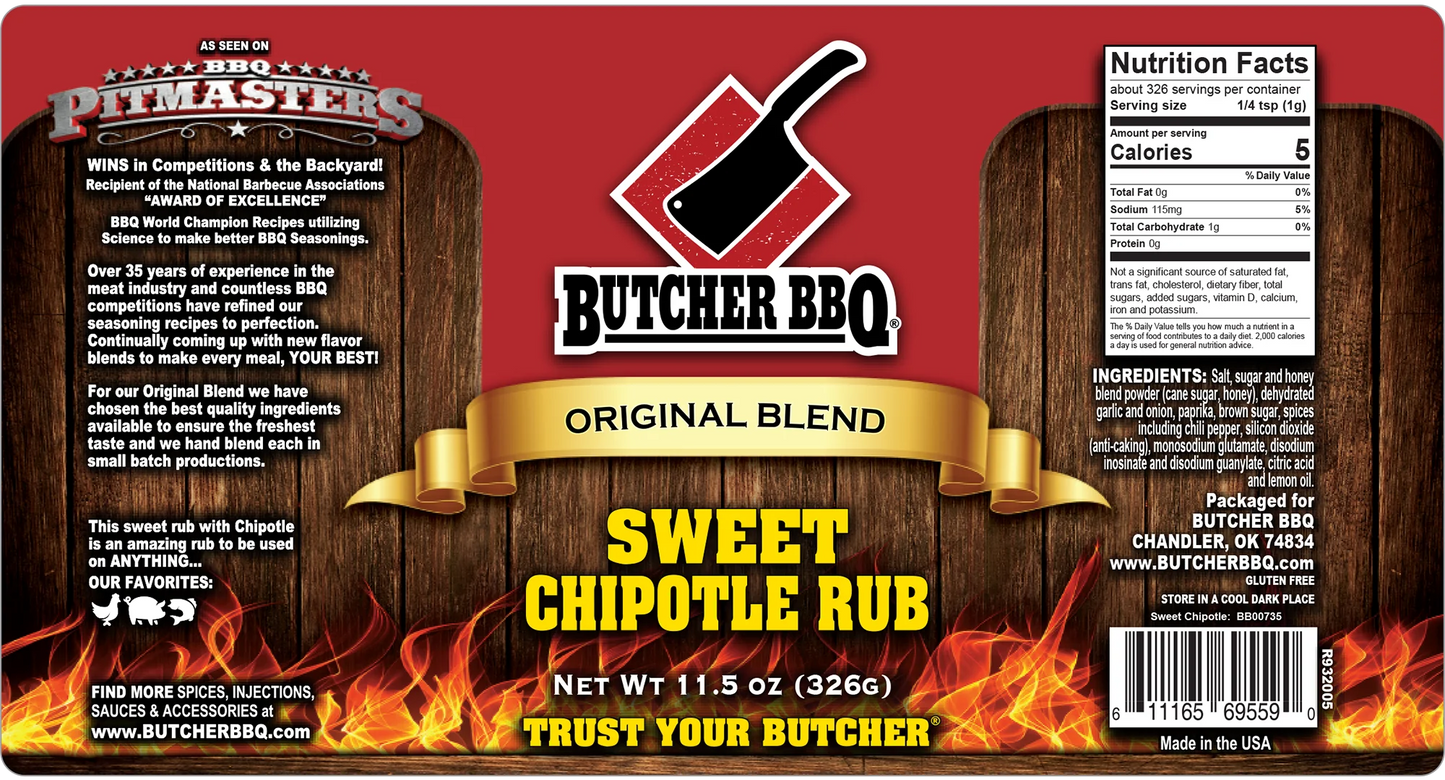 Butcher Bbq Sweet Chipotle Rub 326g The Rub Hub