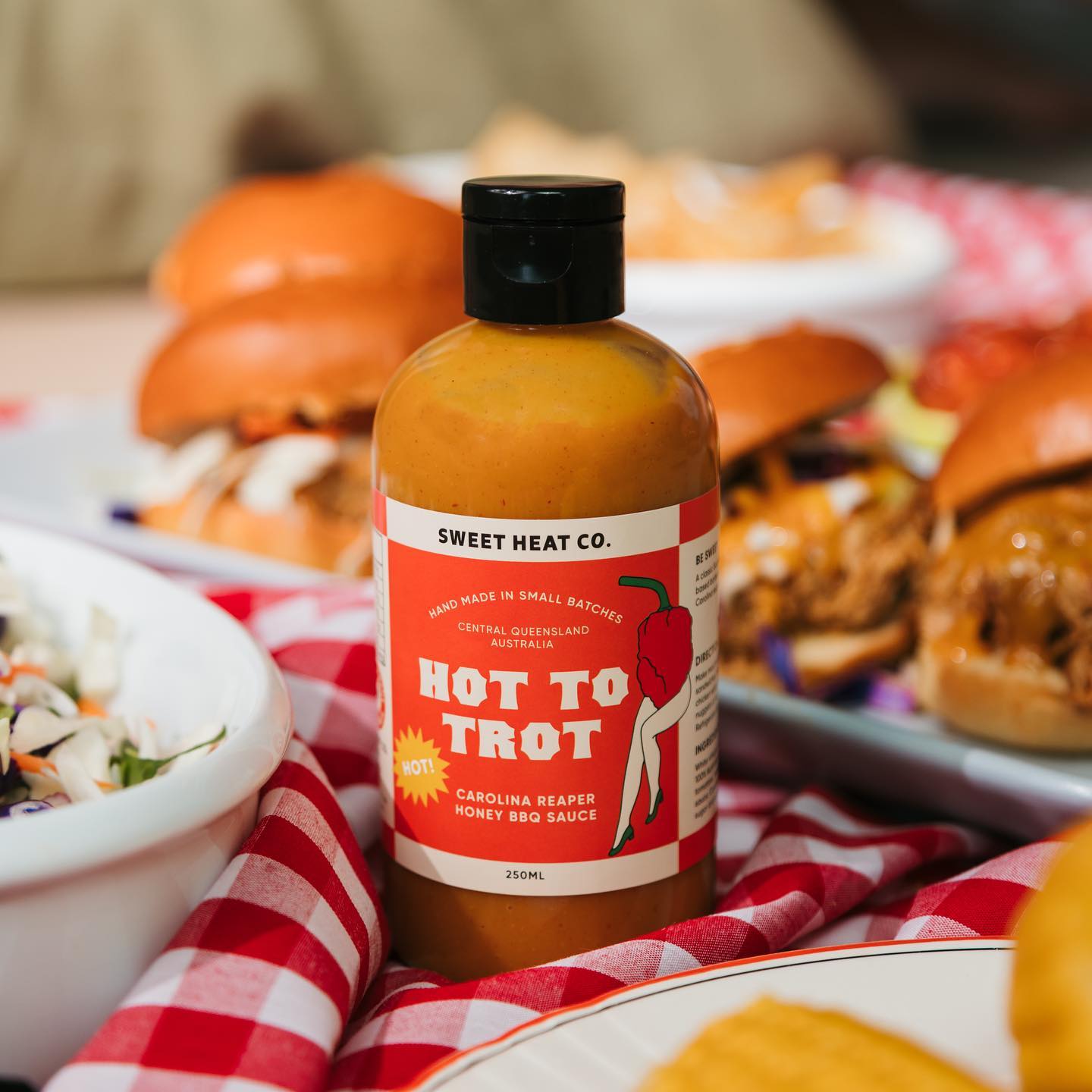 SWEET HEAT CO: Hot To Trot, Carolina Reaper Honey BBQ Sauce – 250ml