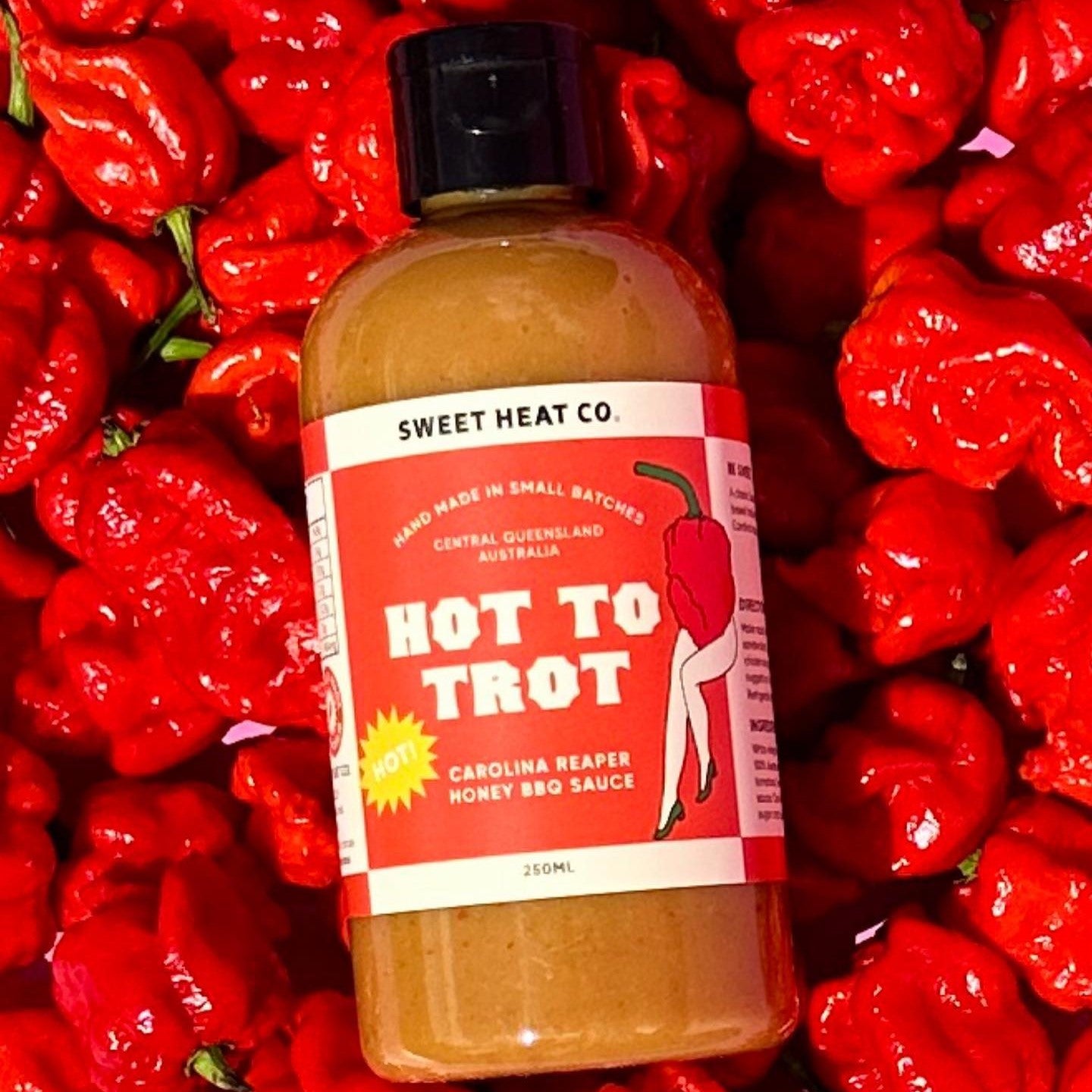 SWEET HEAT CO: Hot To Trot, Carolina Reaper Honey BBQ Sauce – 250ml